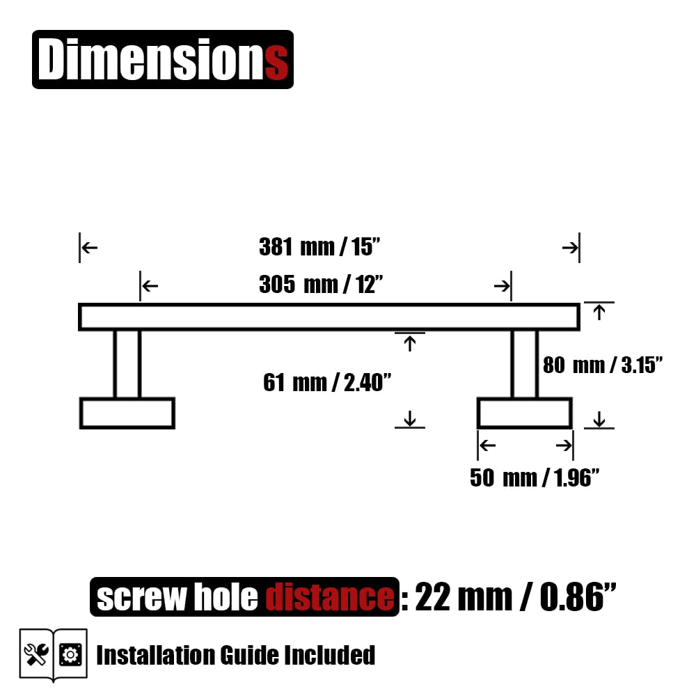 Jqk Bathroom Towel Bar, 12 Inch 304 Stainless Steel Thicken 0.8Mm Towel Rack, Towel Holder Brushed Finished Wall Mount, Total Le